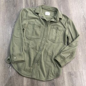 NWOT ABercrombie & Fitch Fleece Soft Shacket Olive M